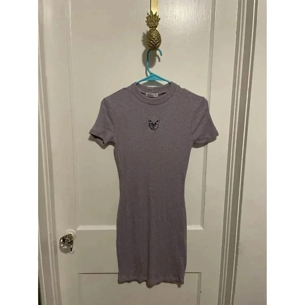 Haley & June Women’s Size Medium Purple Knit Dress With Butterfly